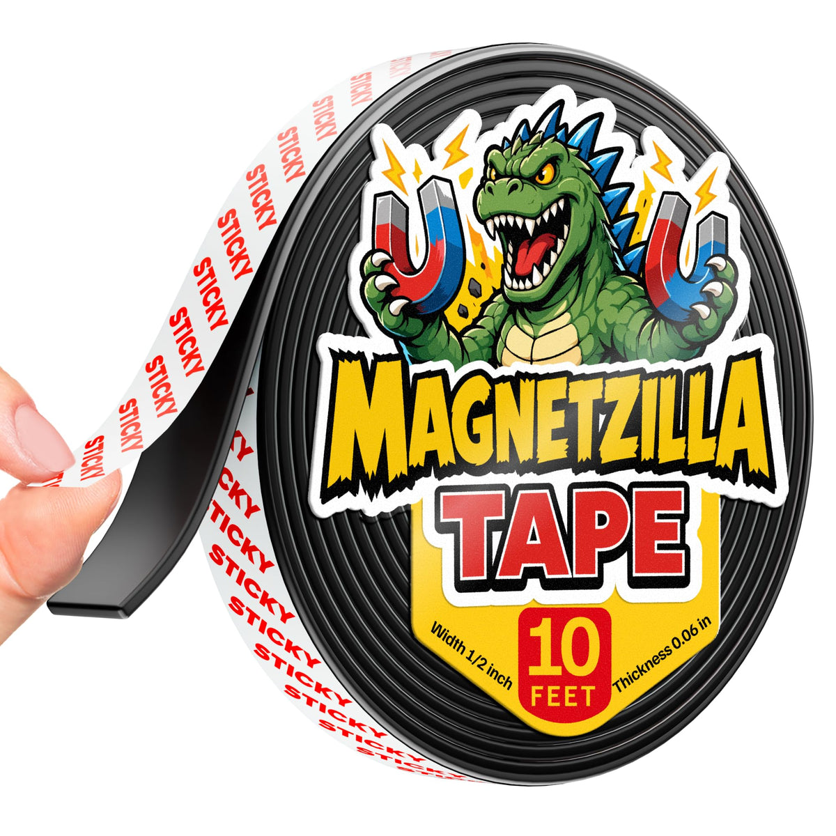 Super Sticky Magnetic Tape for DIY & Crafts, 20ft x 1/2in (6m x 1.25cm)