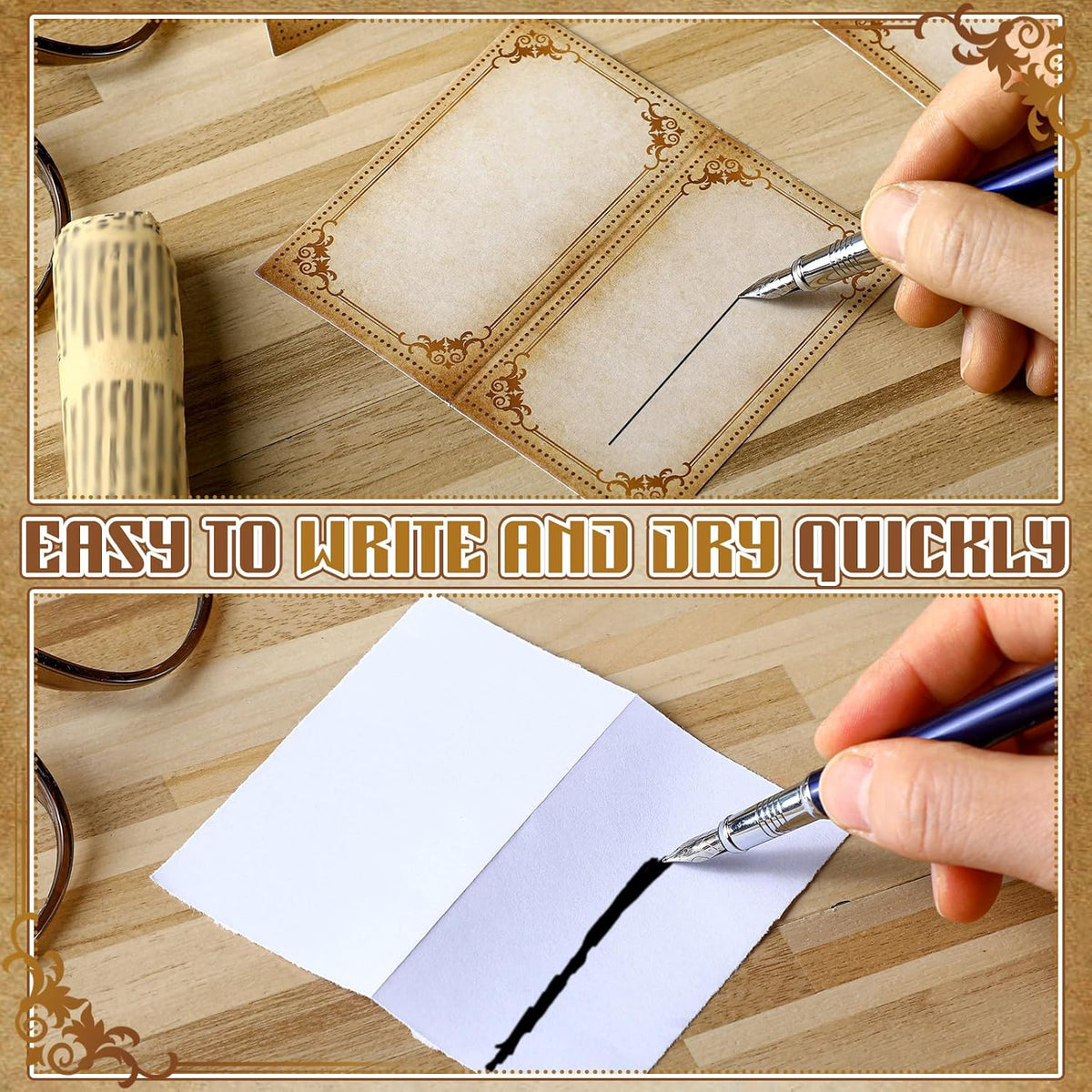 Feifeiya 120 Pack Vintage Place Cards, 3.5x2 Inch Tent Style Seating