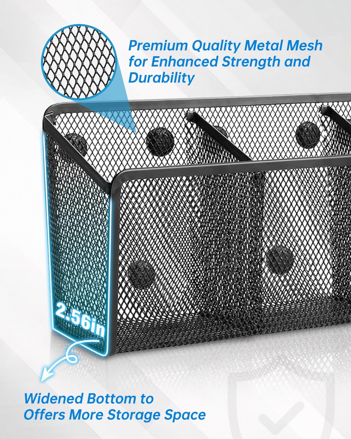 VICNOVA Magnetic Pen Holder, Metal Storage Basket with Strong Magnets