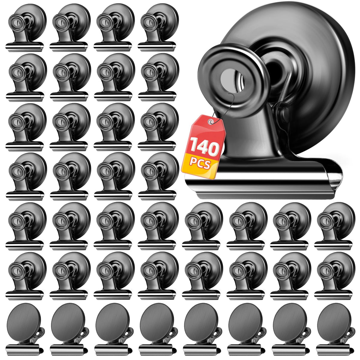 VNDUEEY 20 Pack Fridge Magnets Refrigerator Magnets, Strong Magnetic Clips Heavy Duty, Magnet Clips for Whiteboard, Magnets for Fridge Locker Office Accessories (Silver)