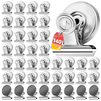 VNDUEEY 20 Pack Fridge Magnets Refrigerator Magnets, Strong Magnetic Clips Heavy Duty, Magnet Clips for Whiteboard, Magnets for Fridge Locker Office Accessories (Silver)