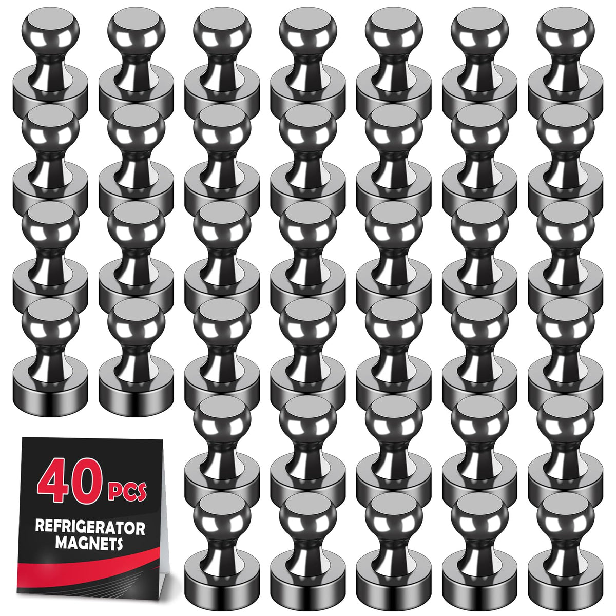 LOVIMAG Fridge Magnets 12 Pack Magnet Refrigerator Locker Whiteboard Black