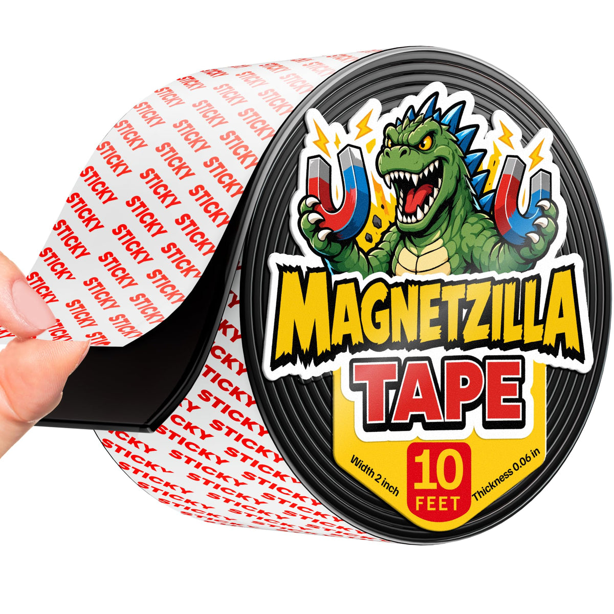 Super Sticky Magnetic Tape for DIY & Crafts, 20ft x 1/2in (6m x 1.25cm)
