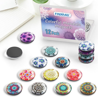 FINDMAG 12 Pack Fridge Magnets, Refrigerator Magnets Decorative for Locker