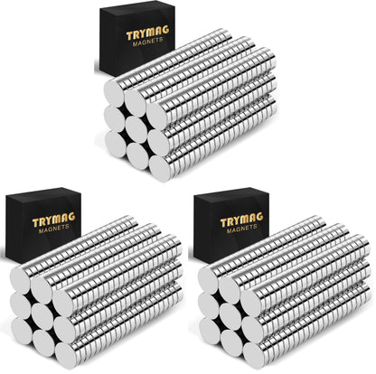 TRYMAG Small Neodymium Magnets, 200Pcs Round Rare Earth Magnet 8x3mm
