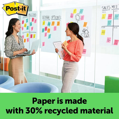 Post-it Easel Pad made with Recycled Paper, 25 in x 30 in, White, 30 Sheets/Pad, 6 Pads/Pack, Great for Virtual Teachers and Students (559RP-VAD6)