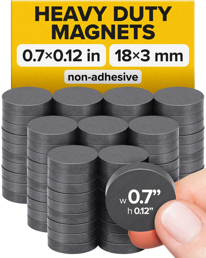 Strong Ceramic Round Adhesive Magnets, 0.7x0.12 (18x3mm), 100 Pcs