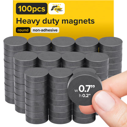 Strong Ceramic Round Adhesive Magnets, 0.7x0.12 (18x3mm), 100 Pcs