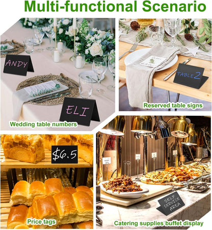 20Pcs Food Labels for Party Buffet, Mini Chalkboard Signs for Food