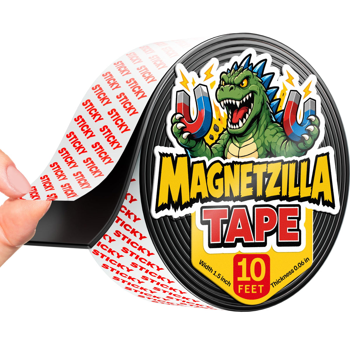 Super Sticky Magnetic Tape for DIY & Crafts, 20ft x 1/2in (6m x 1.25cm)
