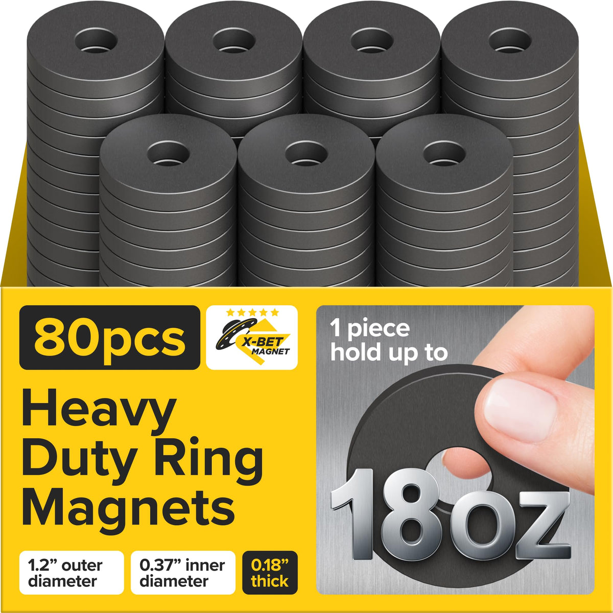 Strong Ceramic Round Adhesive Magnets, 0.7x0.12 (18x3mm), 100 Pcs