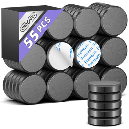 VNDUEEY 100Pcs Strong Magnets with Adhesive Backing, 0.7 * 0.12 inch Small Round Magnets for Crafts, Circle Magnet Ceramic Magnet for Fridge, DIY, Science Projects, Whiteboard (Black)