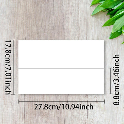 30 Pack Printable Name Tent Cards,3.5"x 11" Blank Folding Paper for Place Cards & Table Cards(White)