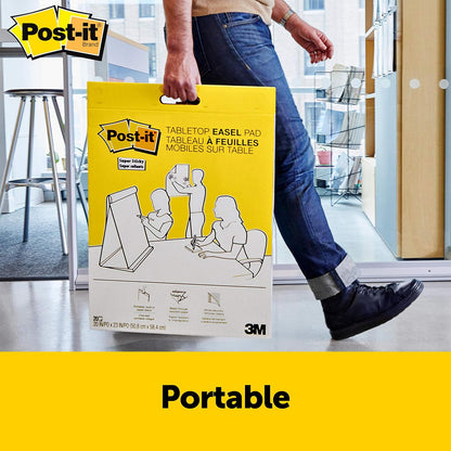 Post-it Meeting Chart, 20 x 23 in, White, Lined, 1 Pad, 20 Sheets/Pad