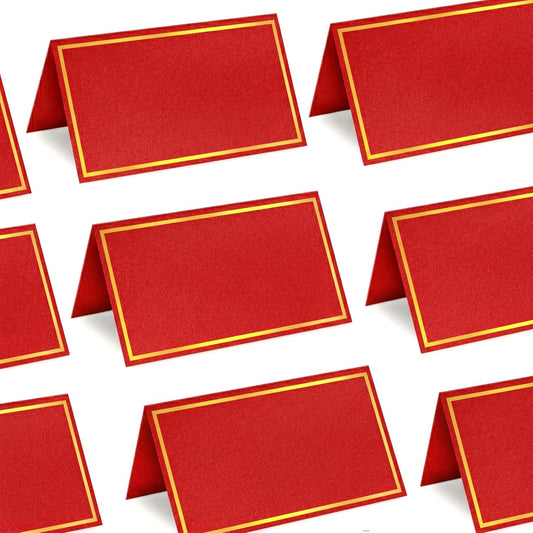 Place Cards for Table Setting,250g Premium Tent Cards, Red